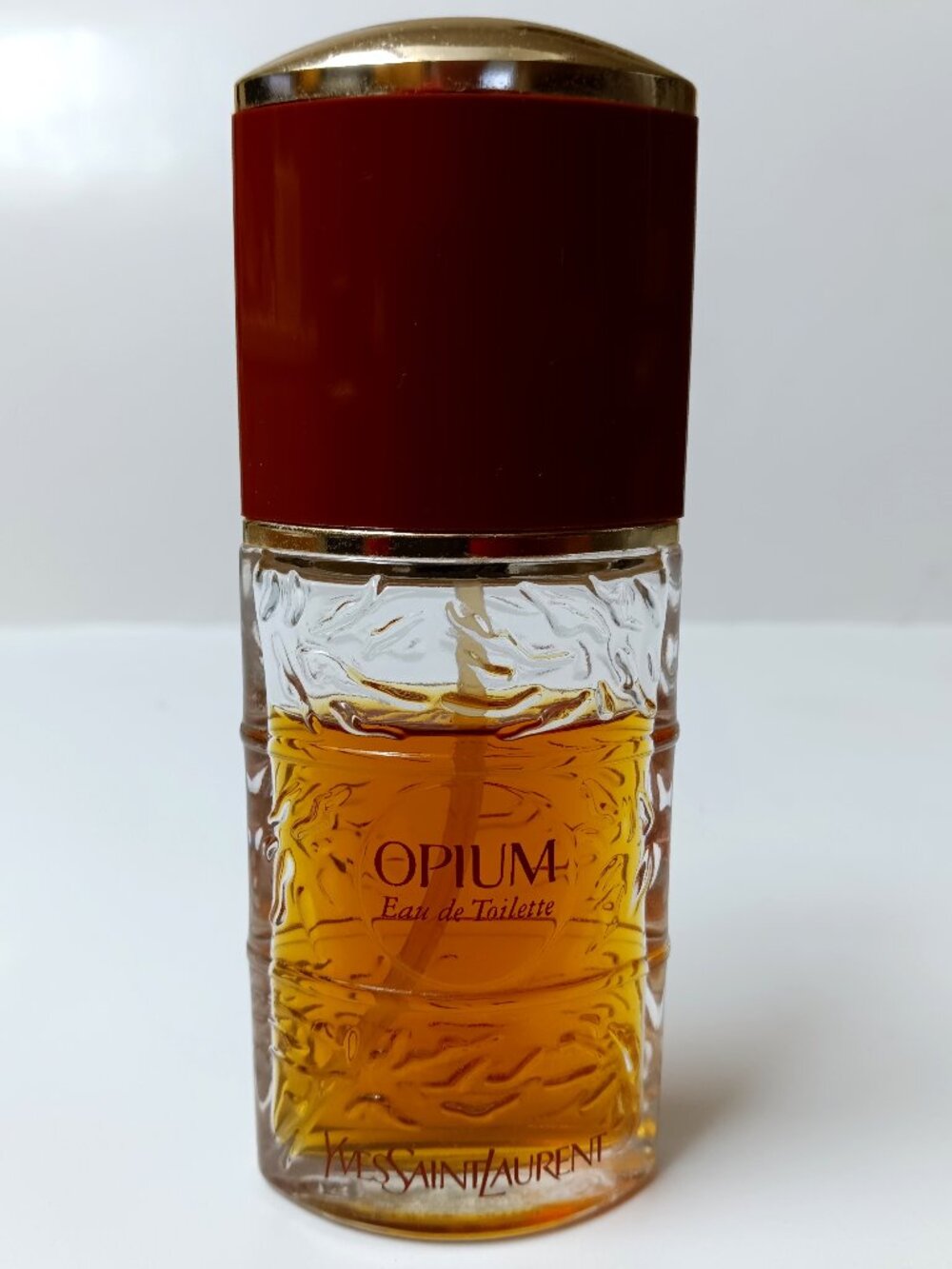 Vintage !!! Eau De Toilette OPIUM by YSL - Clear Glass Bottle 30 ml / 1.0 fl oz.